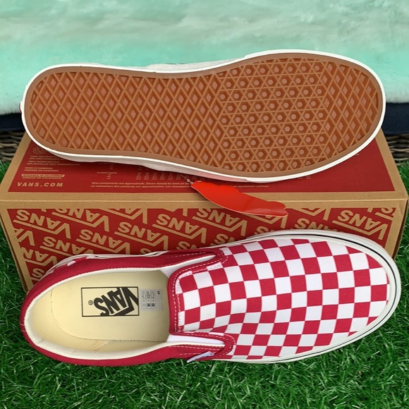 Vans Classic Slip On Checkerboard Cerise/Trwht Men - Picture 4 of 12